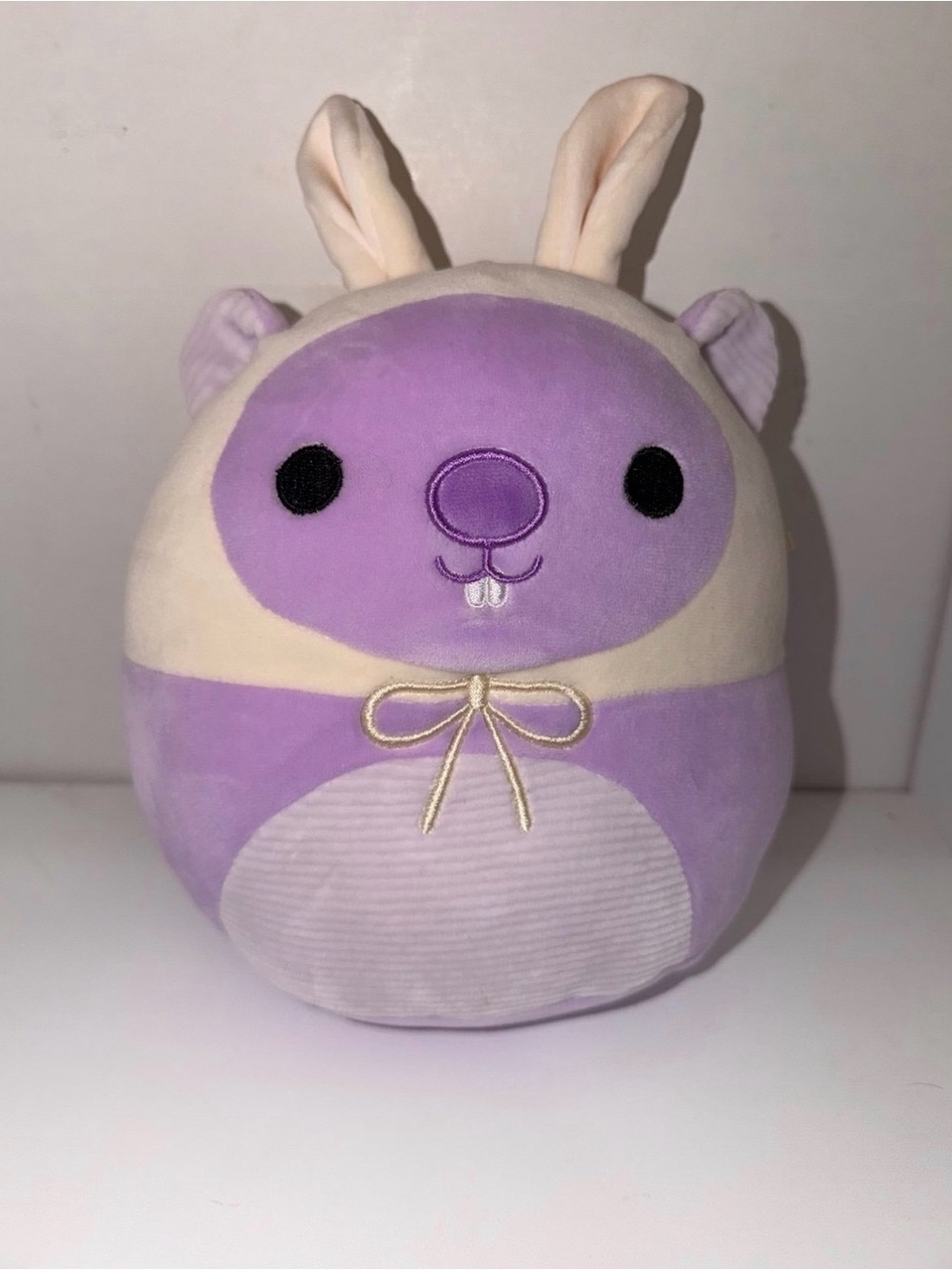 Beryl the Beaver dressed as a Bunny Squishmallows Easter